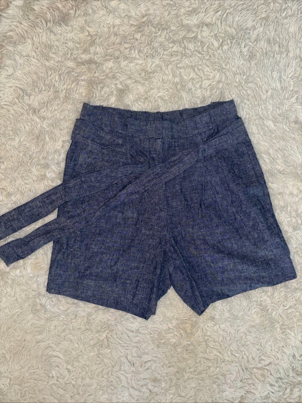 Boden Linen/Cotton Blend Paperbag Top Shorts Size 6